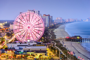 Acrylglasbilder Stadt am Wasser Skyline von Myrtle Beach am Strand  © SeanPavonePhoto