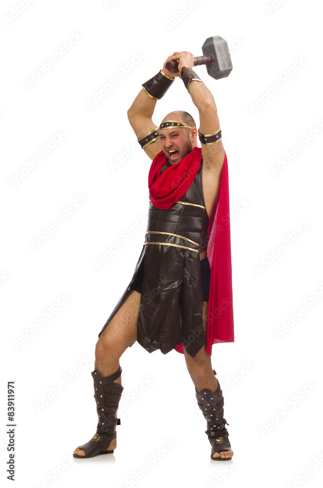 Gladiator with hammer isolated on white Gladiator with hammer isolated on white
