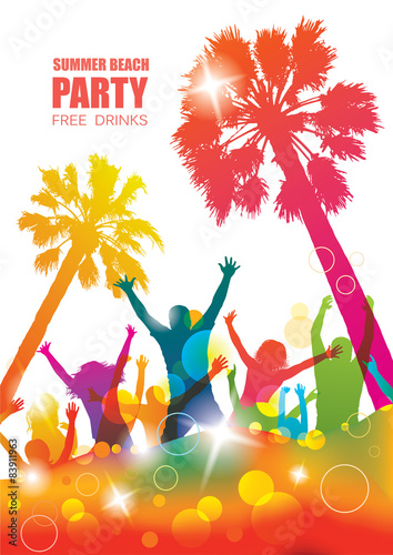 Party background with happy young people.