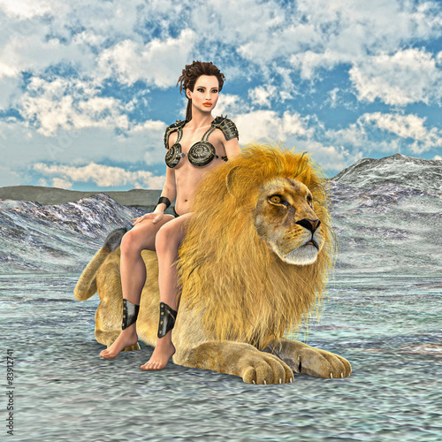 Fototapeta Naklejka Na Ścianę i Meble -  Beauty and Lion