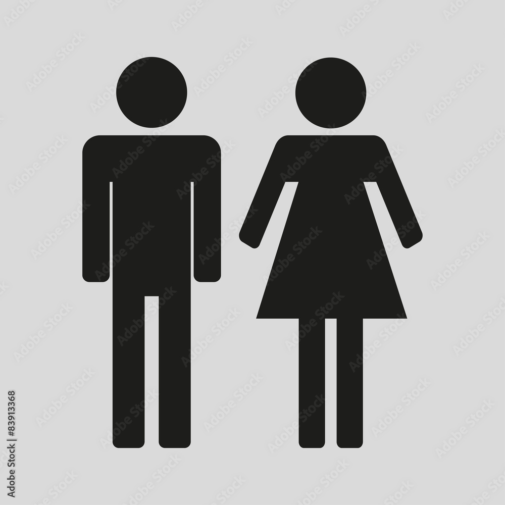 Man Woman icon vector illustration with grey background Man Woman icon vector illustration with grey background
