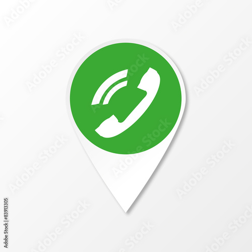 The green phone icon label it vector illustration