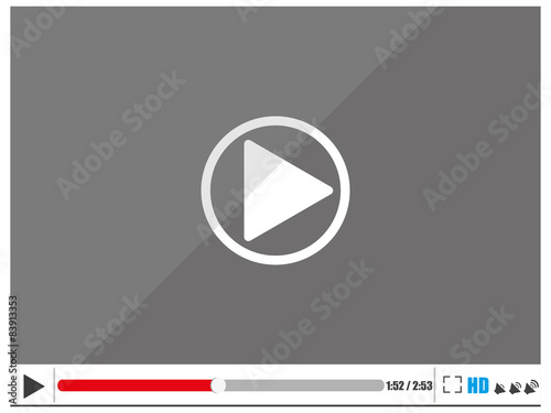 Video player for web vector illustration stylishly