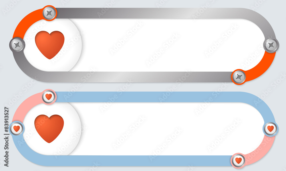 Two abstract frames for your text and heart symbol Two abstract frames for your text and heart symbol