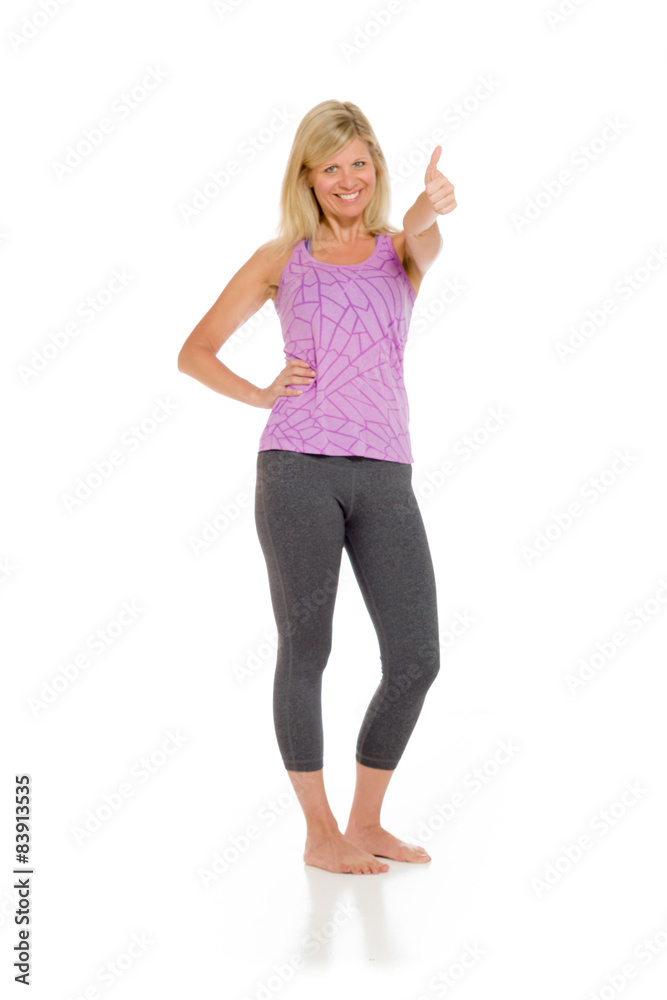 Model isolated thumbs up success Model isolated thumbs up success