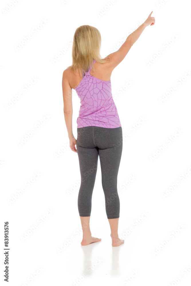Model isolated back pointing Model isolated back pointing