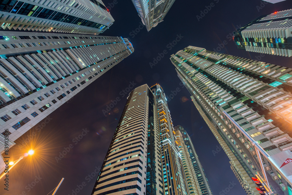 Obraz premium Tall residential buildings in Dubai