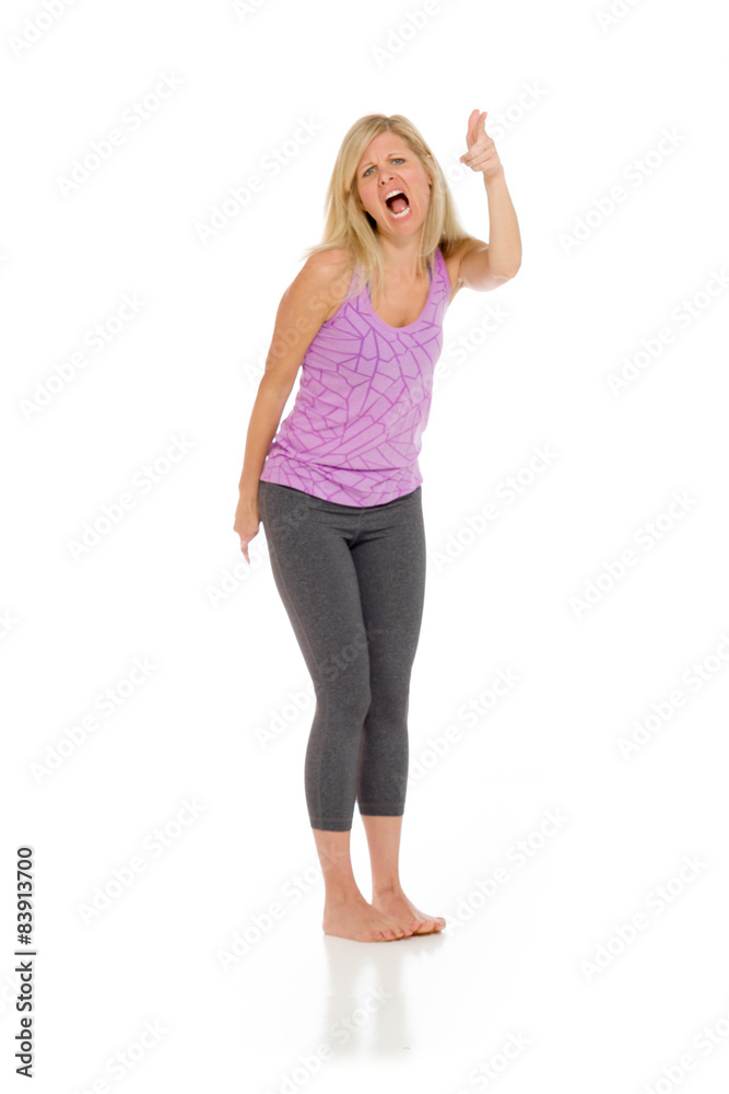 Model angry scolding and pointing