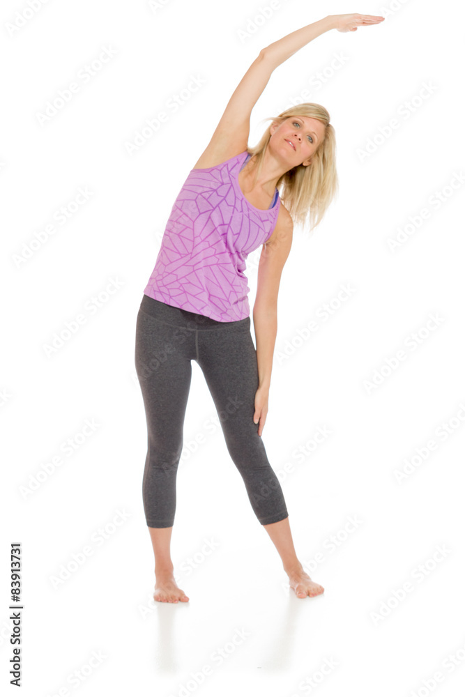 Model stretching isolated on white