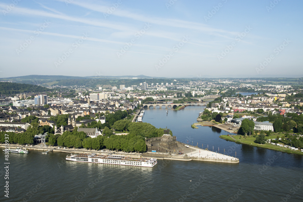 Fototapeta premium Deutsches Eck in Koblenz, Deutschland