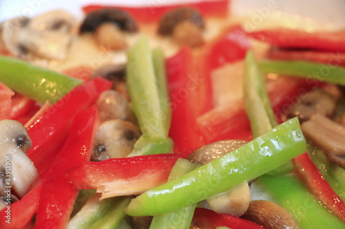 deep fried mushroom and fresh vegetables photo