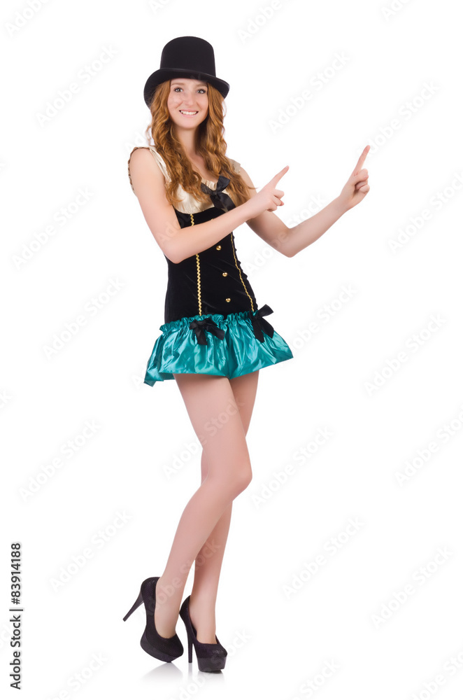 Female model isolated on the white background Female model isolated on the white background