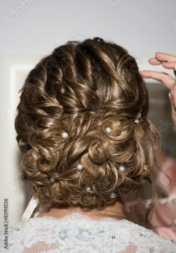 Beauty wedding hairstyle Beautiful Bride on special day