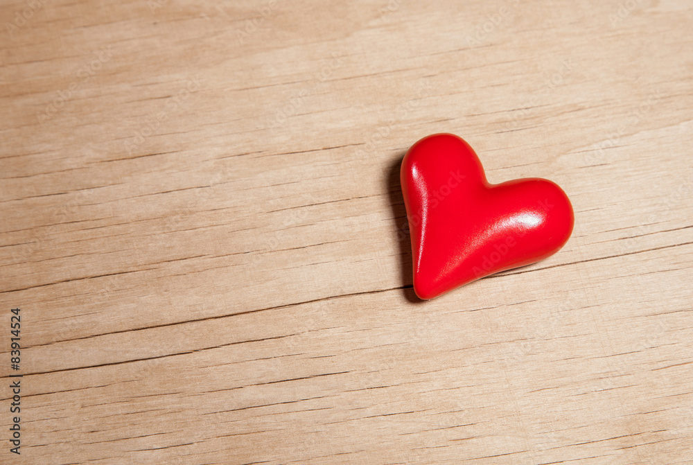 Red heart on wooden background Red heart on wooden background