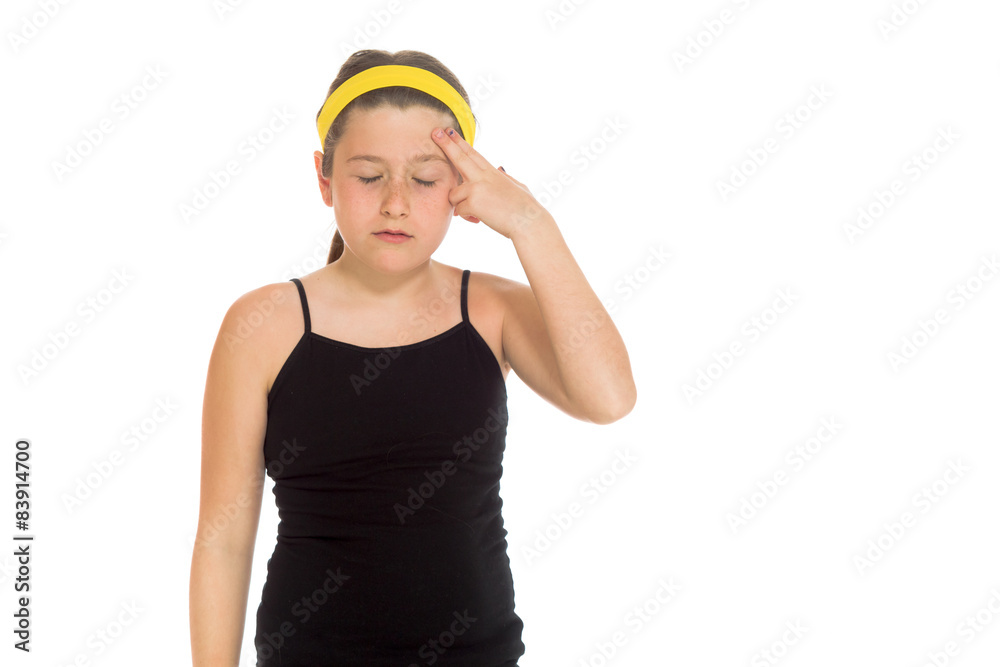 Model isolated with headache Model isolated with headache
