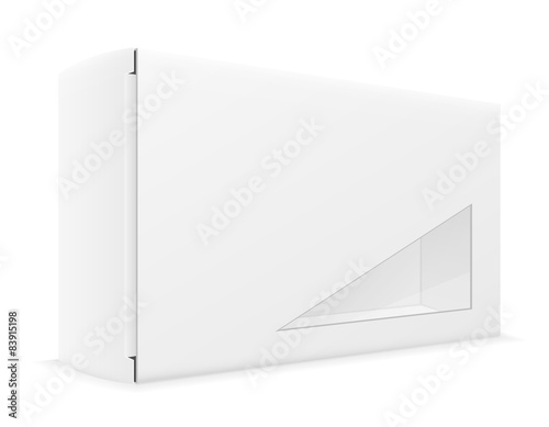 white paper carton box packing vector illustration