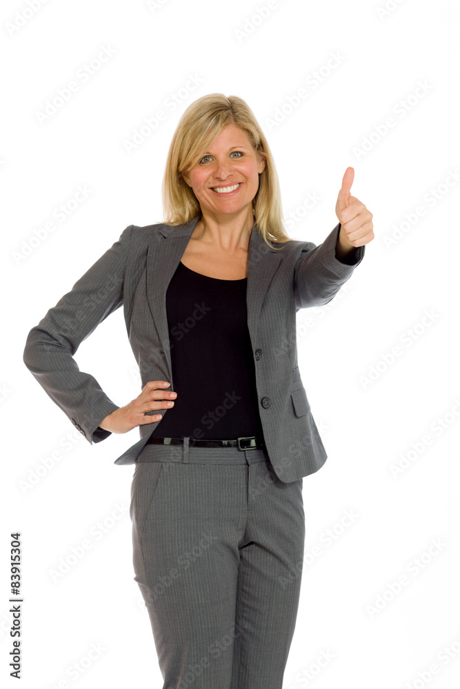 Model isolated thumbs up success Model isolated thumbs up success