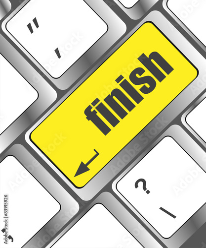 finish button on black internet computer keyboard