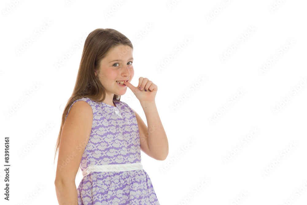 Model nervous biting nails Model nervous biting nails