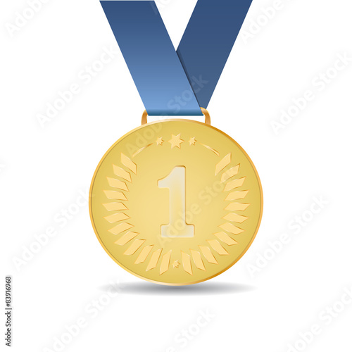 Golden medal, award for 1st place.