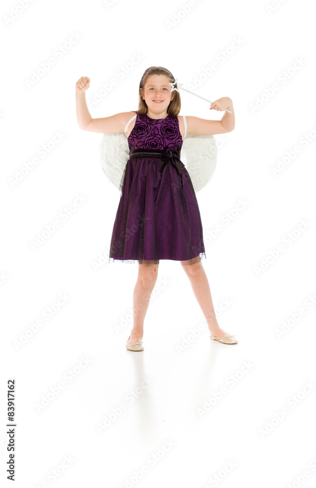Model happy successful arms in the air Model happy successful arms in the air
