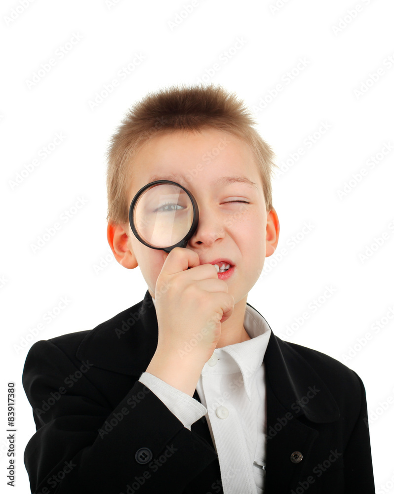 Kid with Magnifying Glass