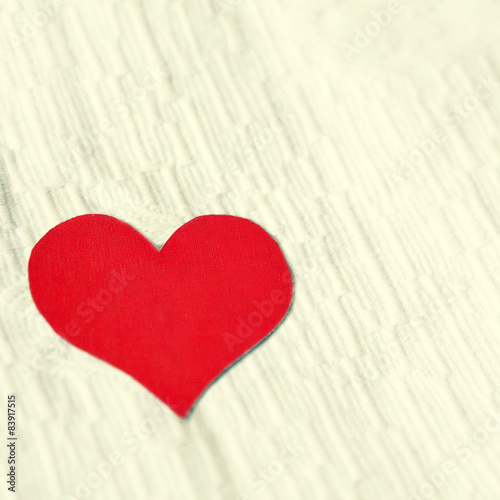 Heart Shape on the Fabric Background