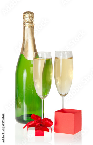 Champagne with small gift