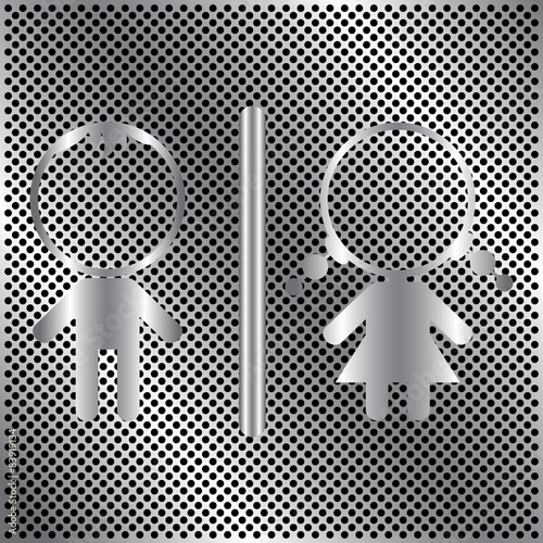Male and female metallic icon