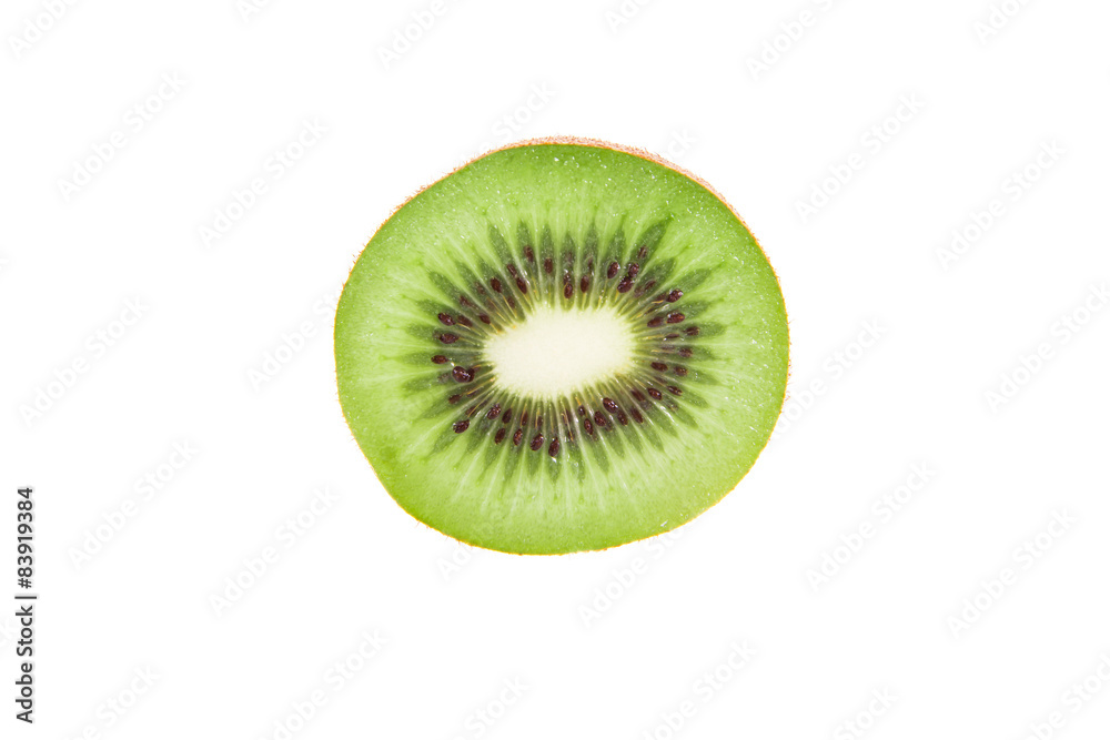 Slice of fresh kiwi fruit isolated on white background Slice of fresh kiwi fruit isolated on white background