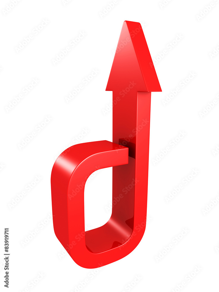 Big Red Arrow Isolated On White Background Big Red Arrow Isolated On White Background