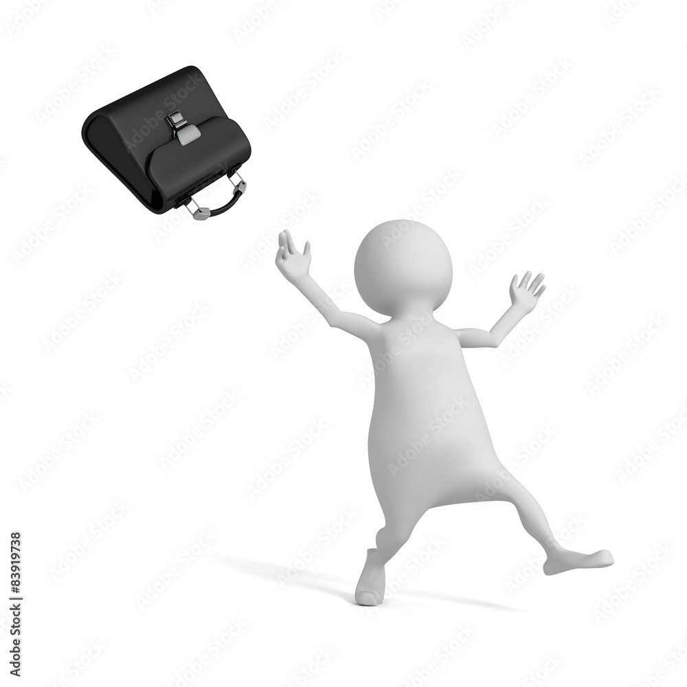 Happy White Businessman With Black Briefcase Happy White Businessman With Black Briefcase