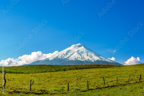 Snow Capped Cotopaxi Volcano