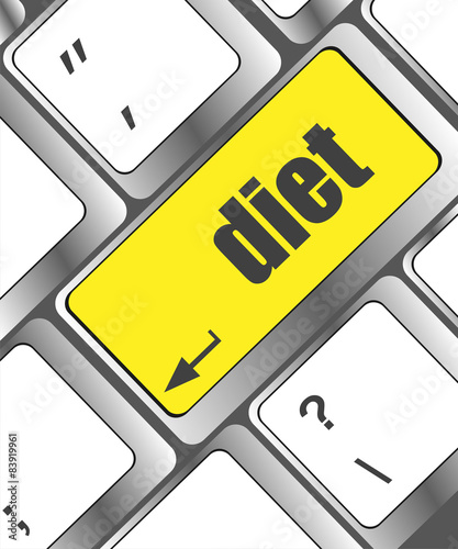 Health diet button on computer pc keyboard