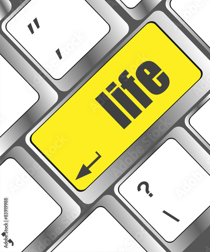 Life key in place of enter key - social concept