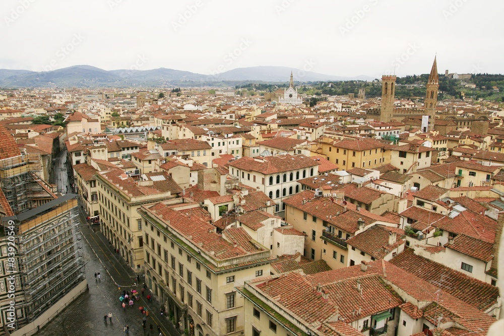 View to the Basilica of Santa Croce from Florence Cathedral
