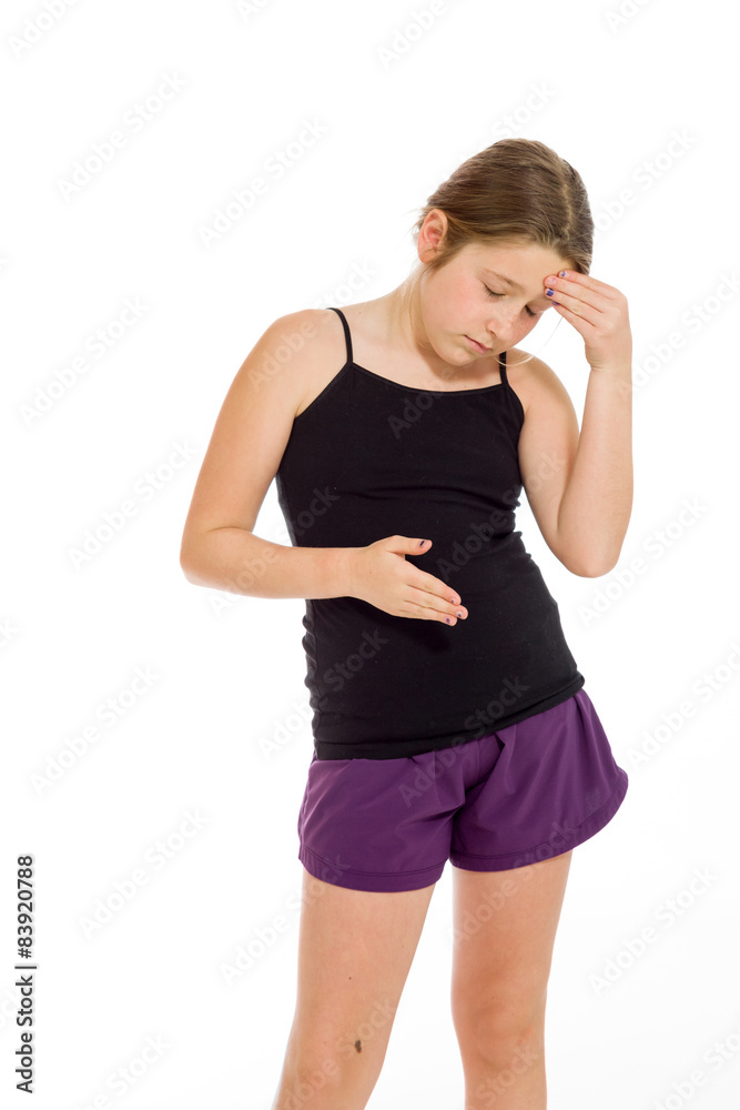 Model isolated with headache Model isolated with headache