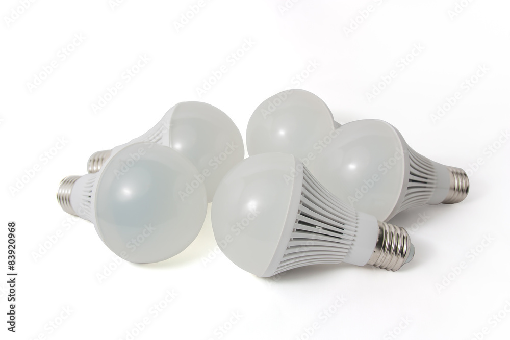 LED light bulbs on a white background. LED light bulbs on a white background.