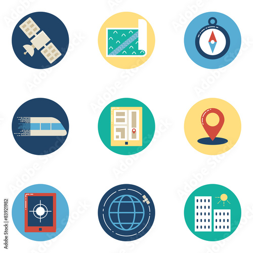 Location, navigation and GPS icons set