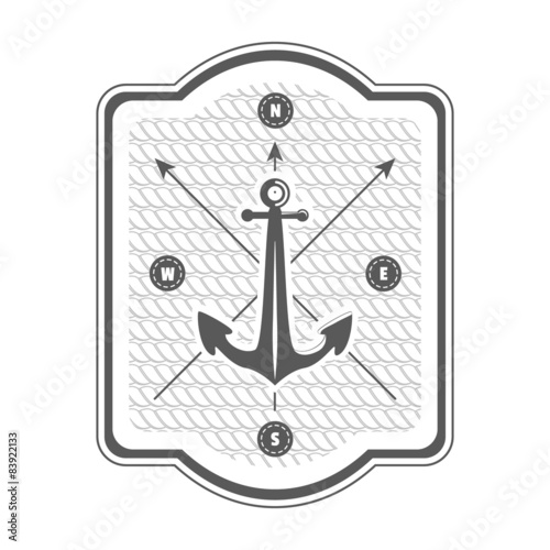 vector vintage nautical label, icon and design element