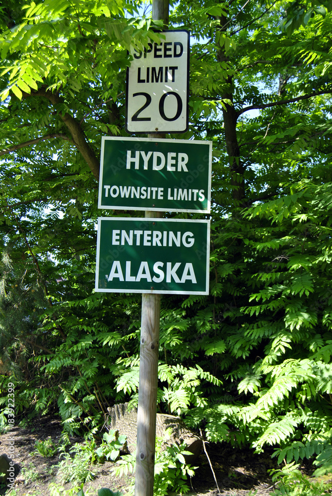 Straßenschild Alaska