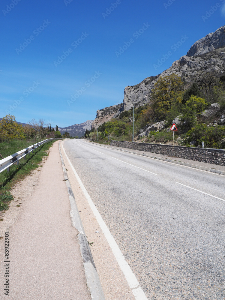 asphalt road in the mountains. Crimea asphalt road in the mountains. Crimea