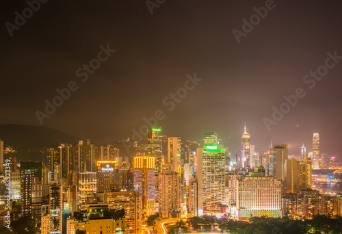 Fototapeta Naklejka Na Ścianę i Meble -  View of Hong Kong during sunset hours