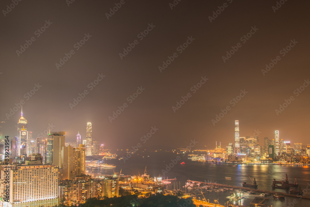 View of Hong Kong during sunset hours