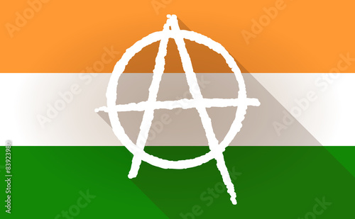India flag icon with an anarchy sign