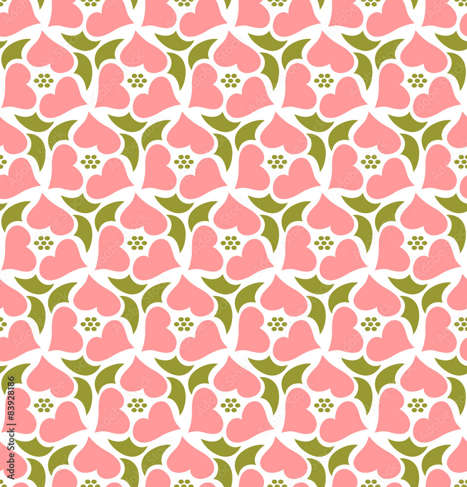 Floral seamless pattern background. Retro style. Wild roses