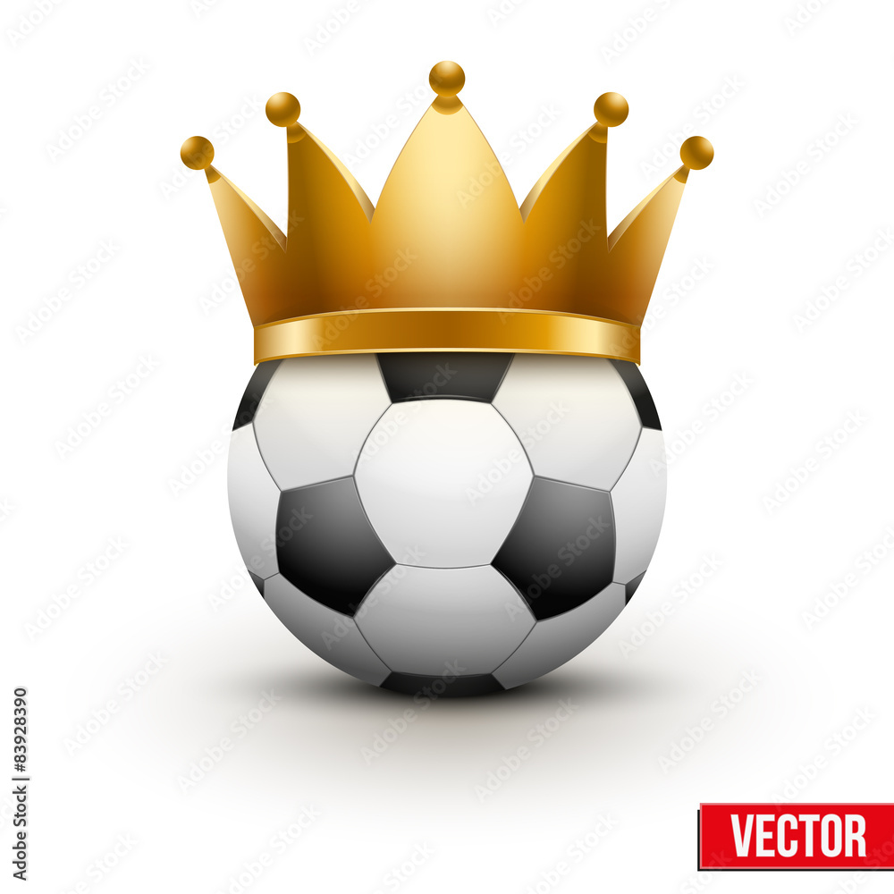 Fototapeta premium Soccer ball with royal crown