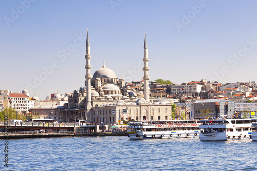 Scenery of Istanbul in Turkey with New Mosque