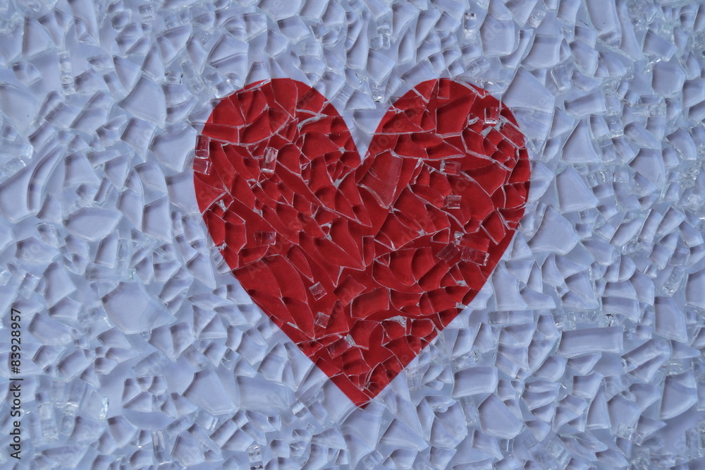 Broken glass and heart
Broken glass and heart