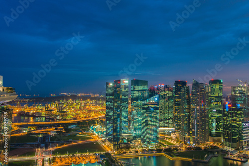 Panorama of Singapore skyline downtown
